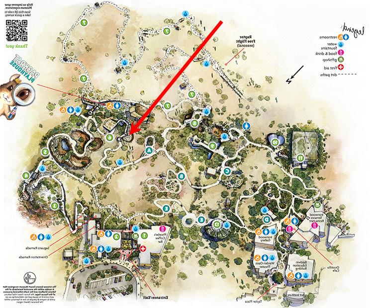 Museum map showing location of Black-tailed Prairie Dog