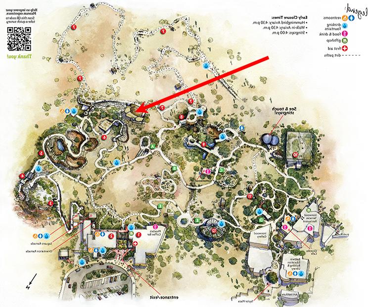 Museum map showing location of Chiricahua Leopard Frog